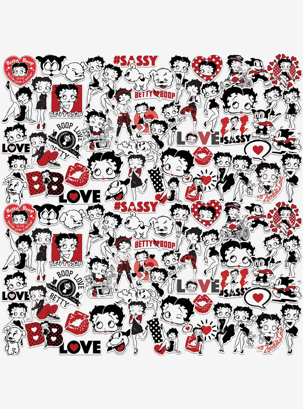Pack de 100 stickers Betty Boop en colores limitados