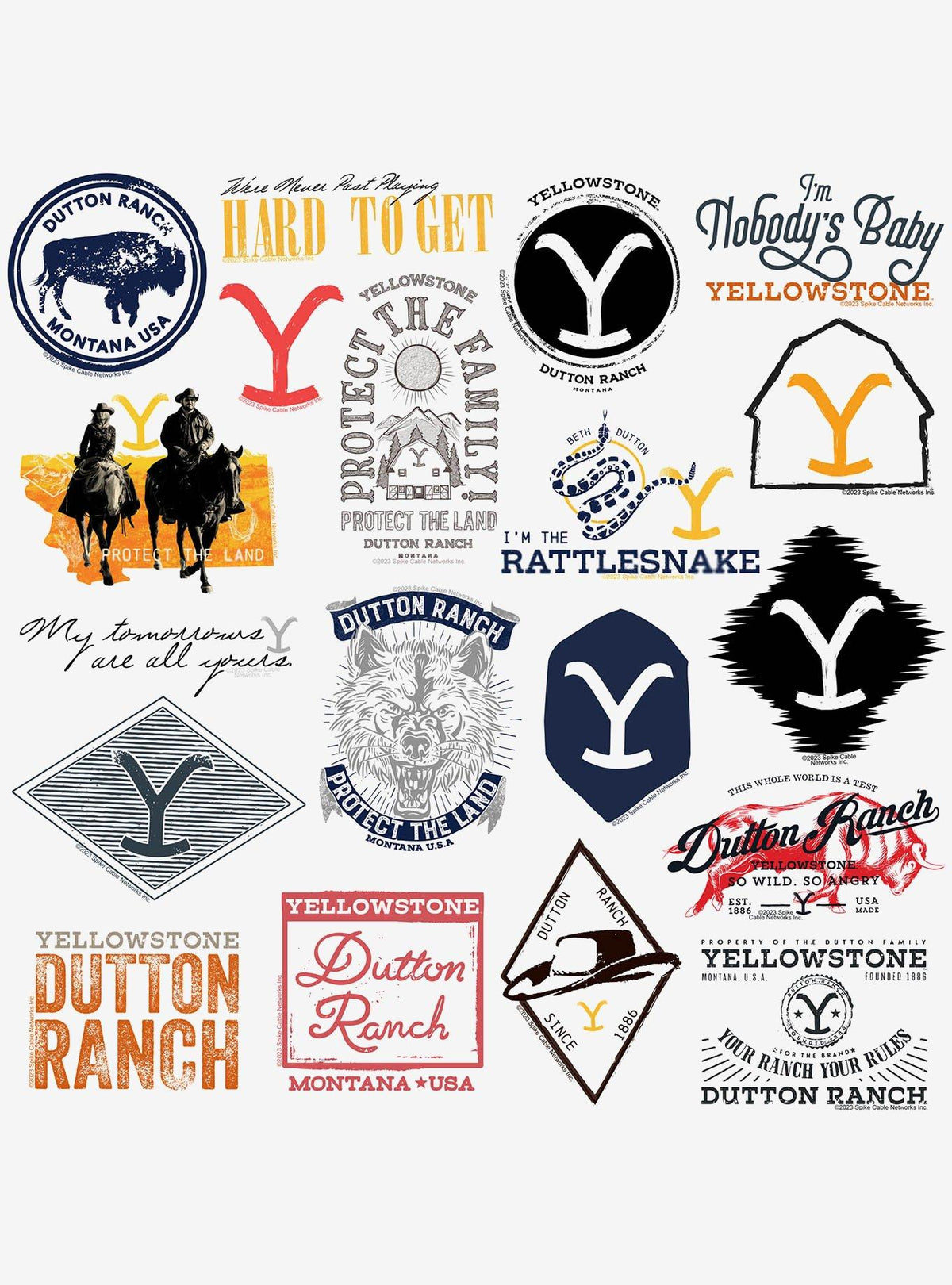 Pack de 100 stickers Yellowstone, variedad 2