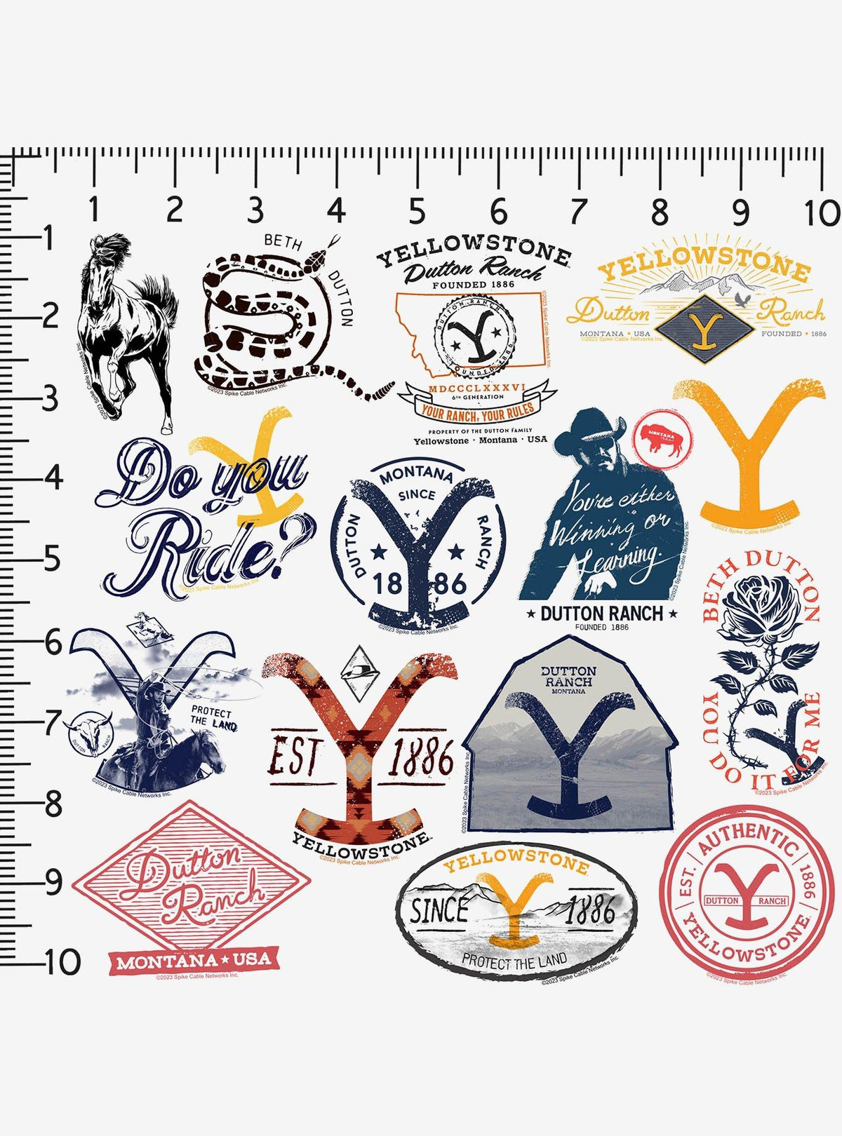 Pack de 100 stickers Yellowstone, variedad 2