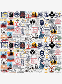 Pack de 100 stickers Yellowstone, variedad 2