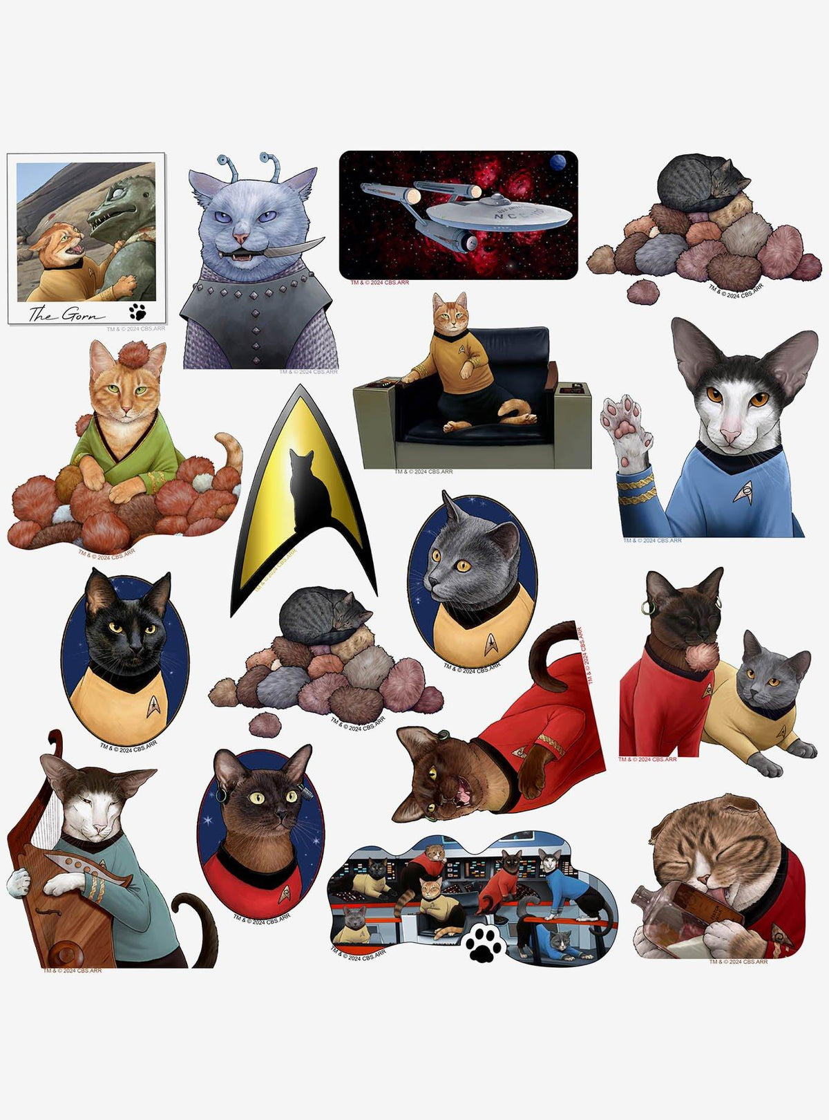 Set de 100 stickers de gatos de Star Trek: The Original Series