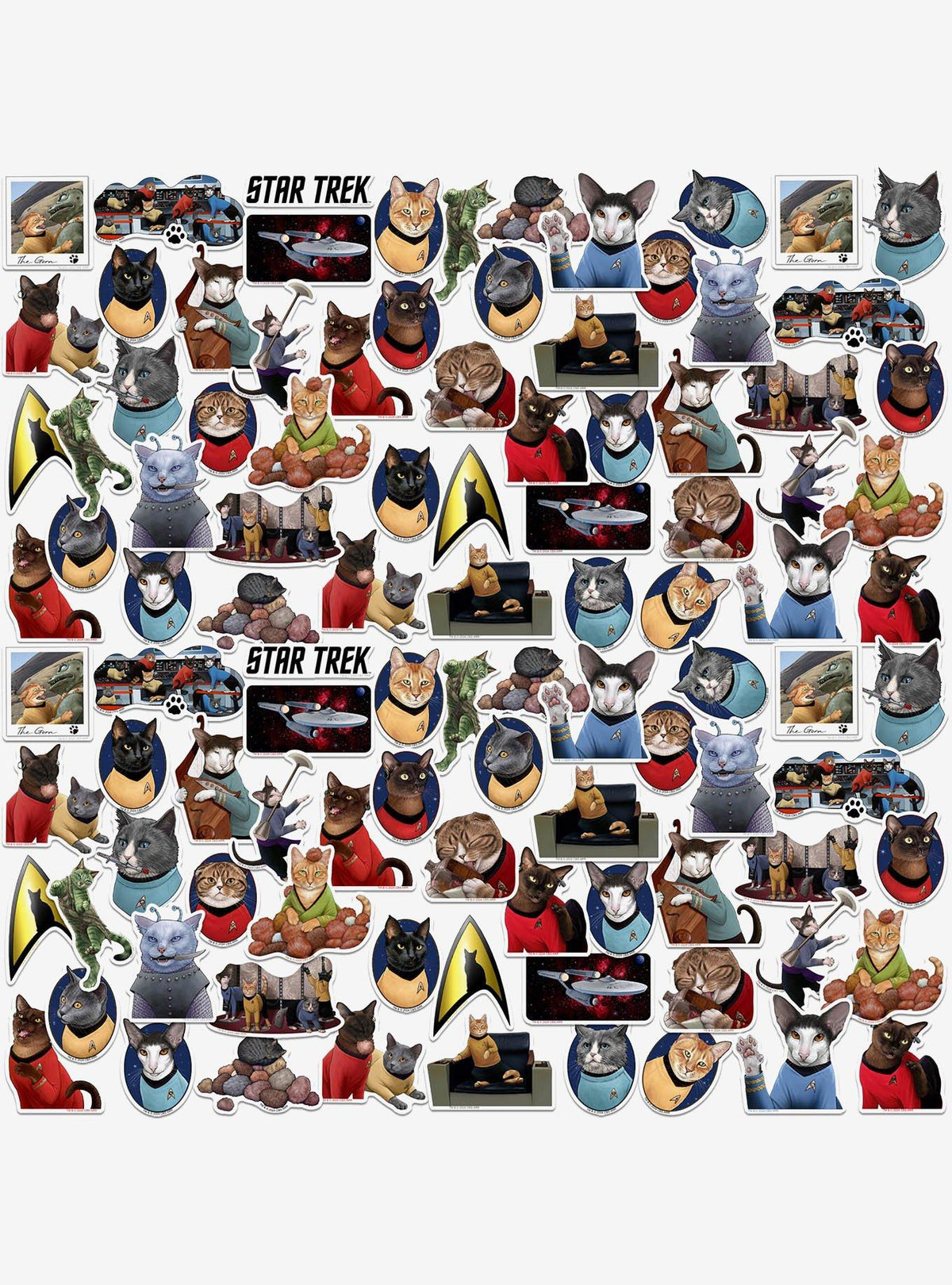 Set de 100 stickers de gatos de Star Trek: The Original Series