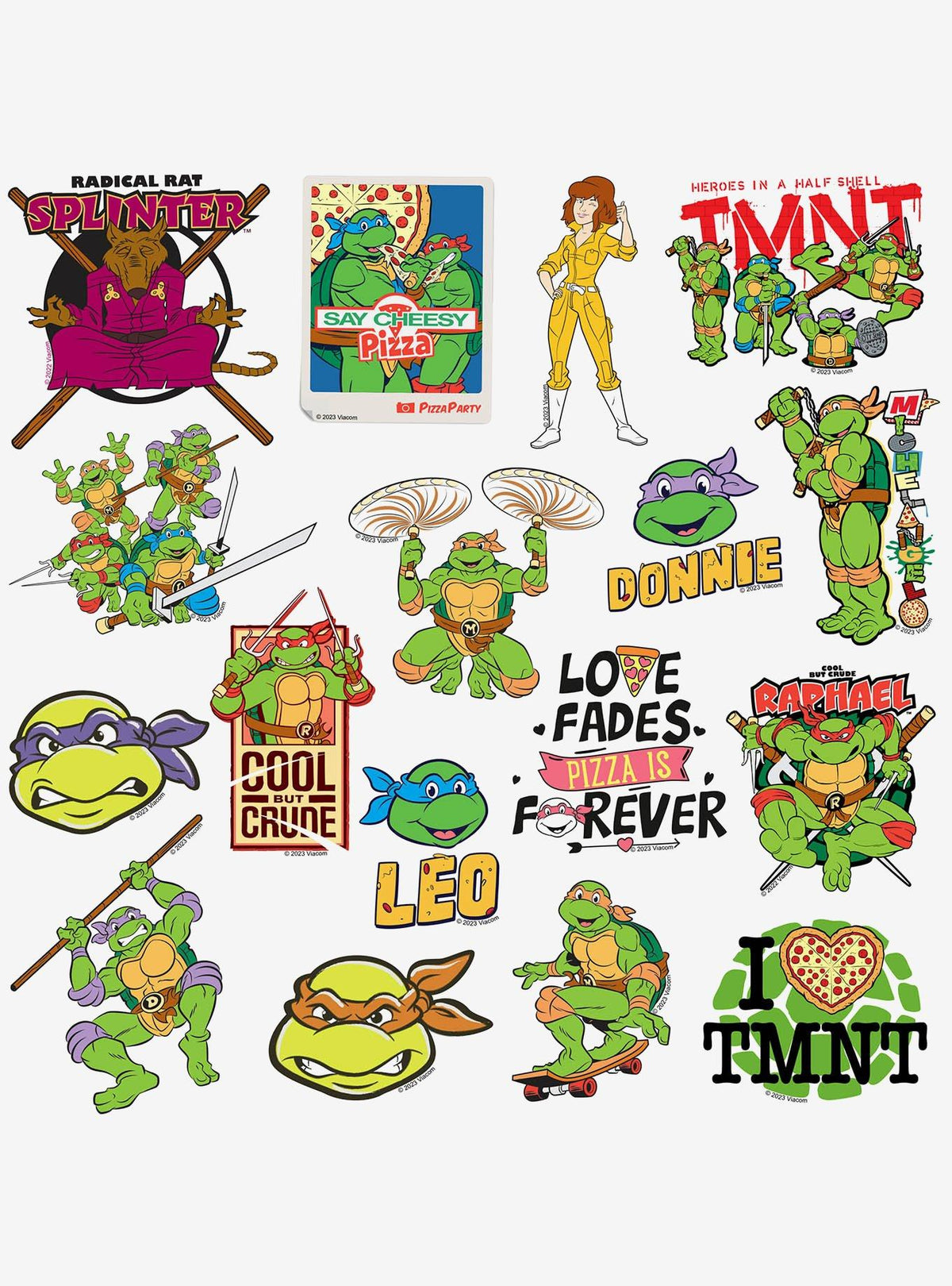 Pack de 100 stickers variados de Teenage Mutant Ninja Turtles