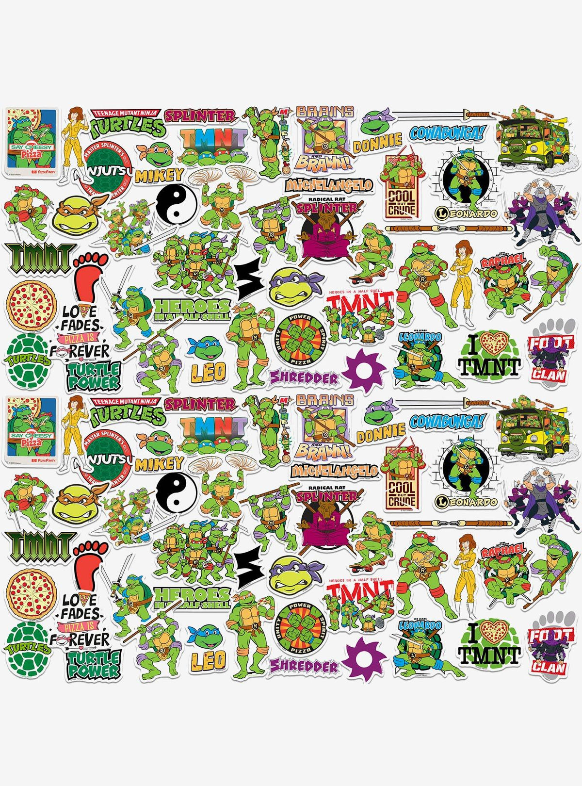 Pack de 100 stickers variados de Teenage Mutant Ninja Turtles