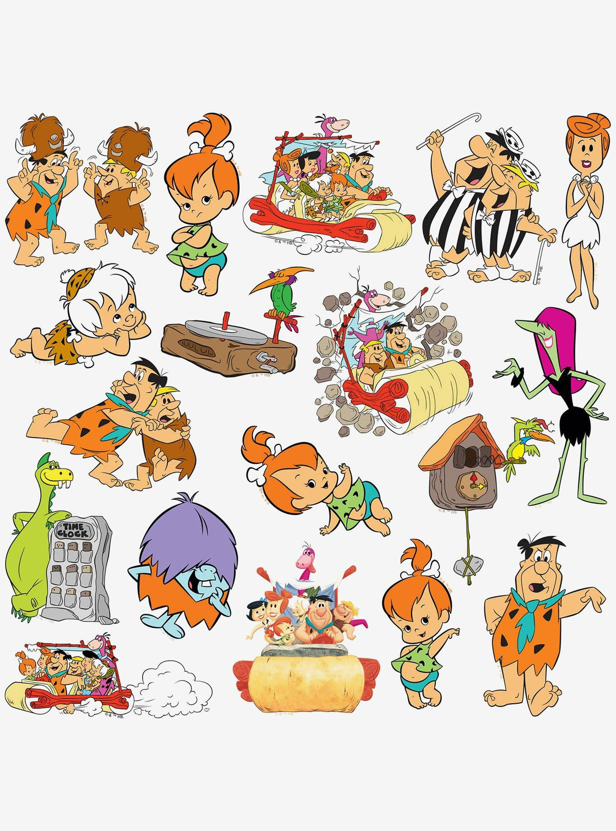 Pack de 100 stickers de Los Picapiedra