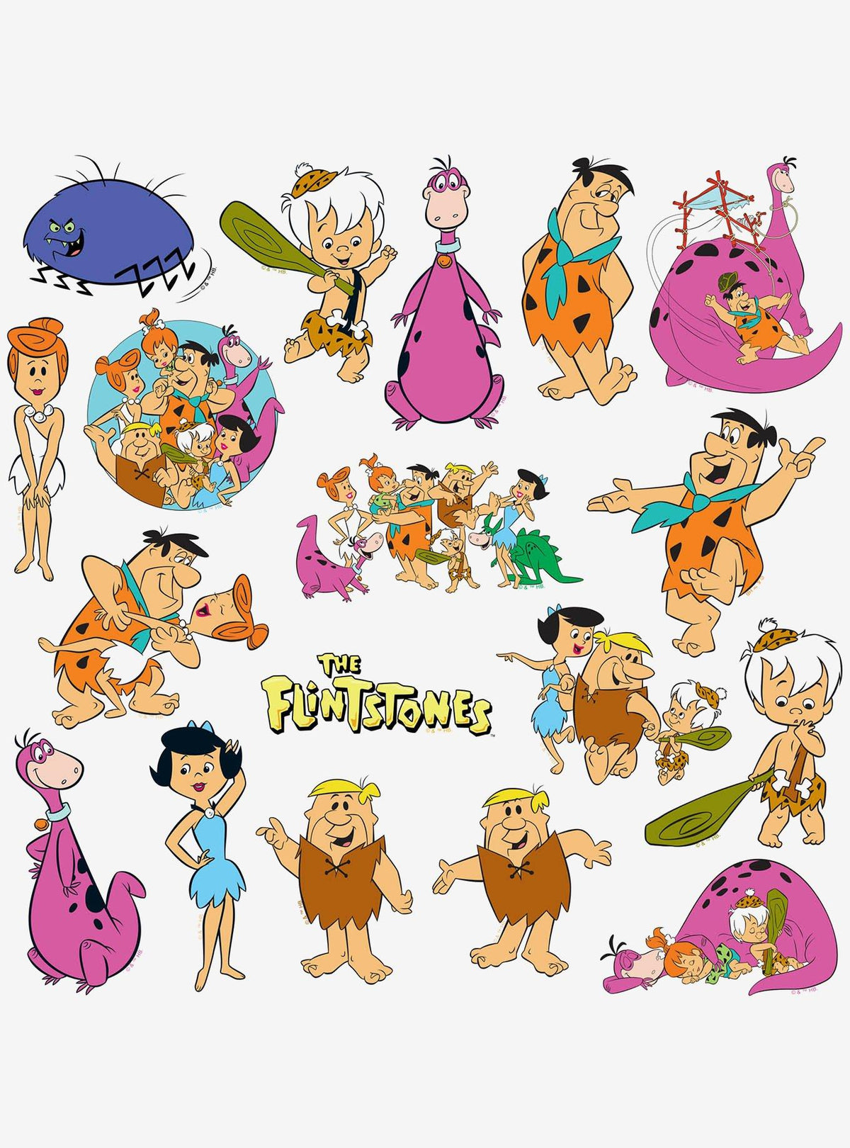 Pack de 100 stickers de Los Picapiedra