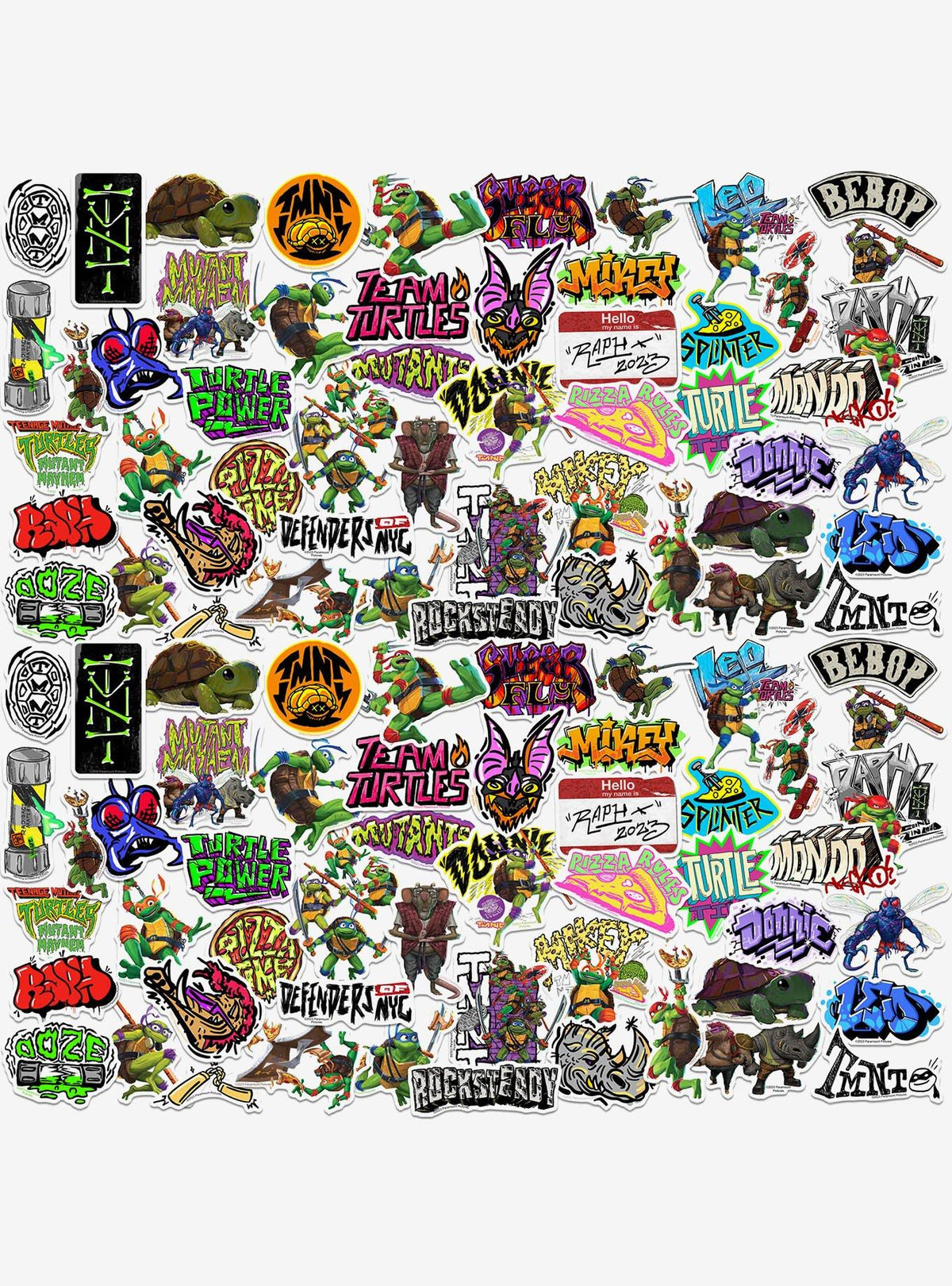 Pack de 100 stickers Tortugas Ninja: Caos Mutante