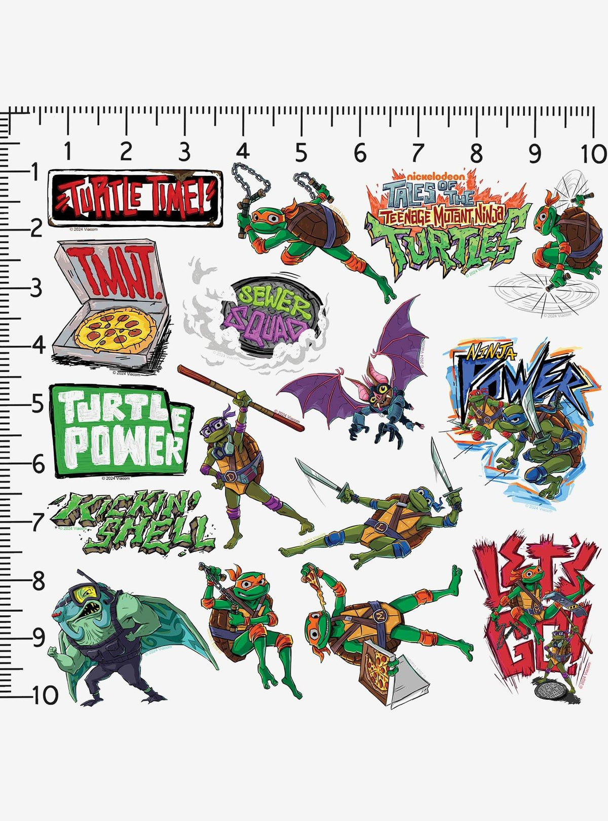 Pack de 100 stickers de las Tortugas Ninja
