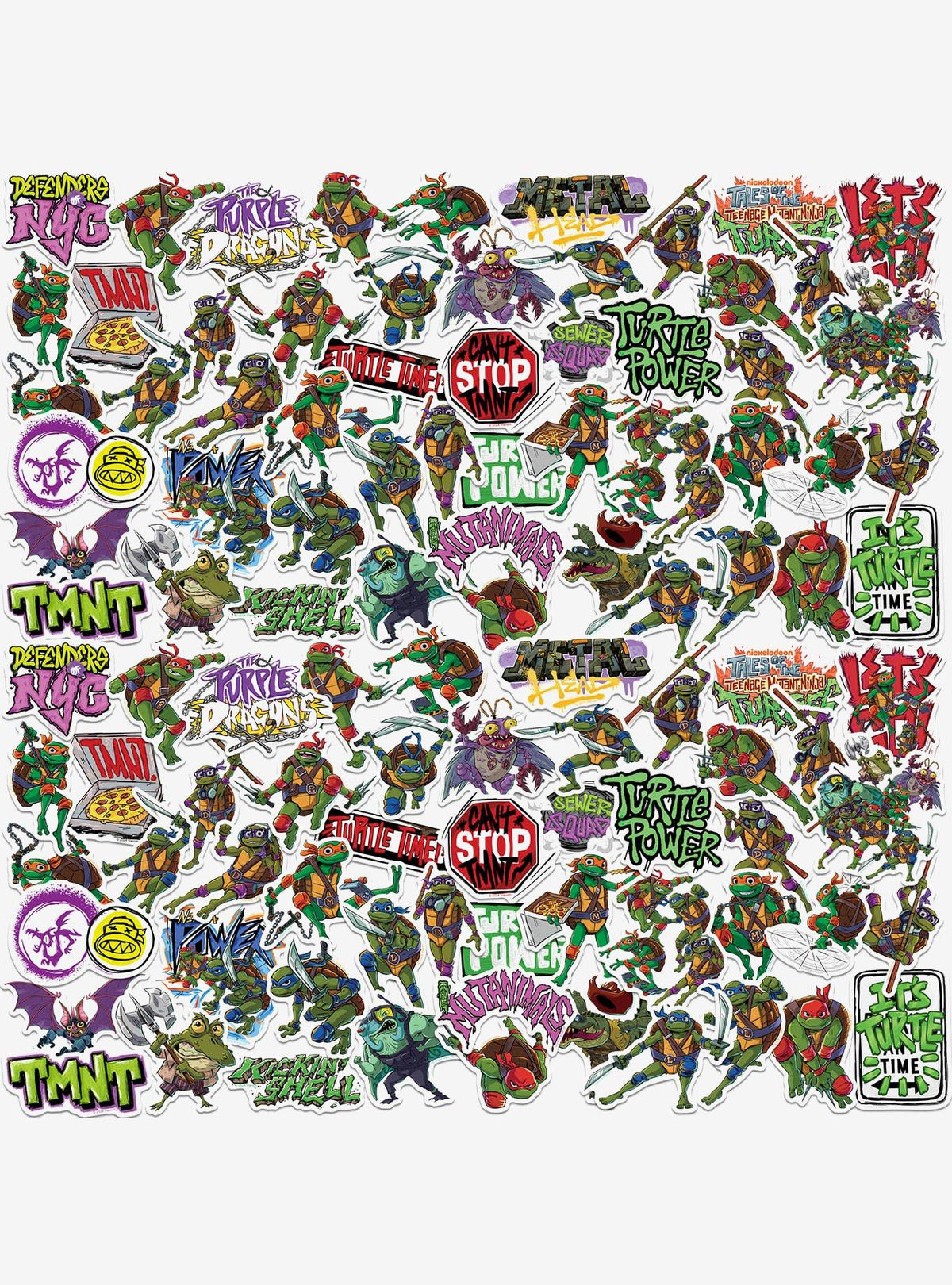 Pack de 100 stickers de las Tortugas Ninja