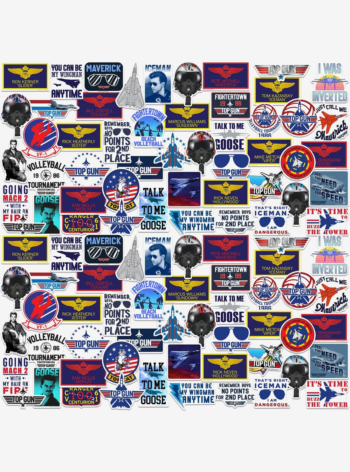 Pack de 100 stickers Top Gun
