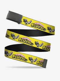 Cinturón amarillo My Hero Academia con personajes y logo