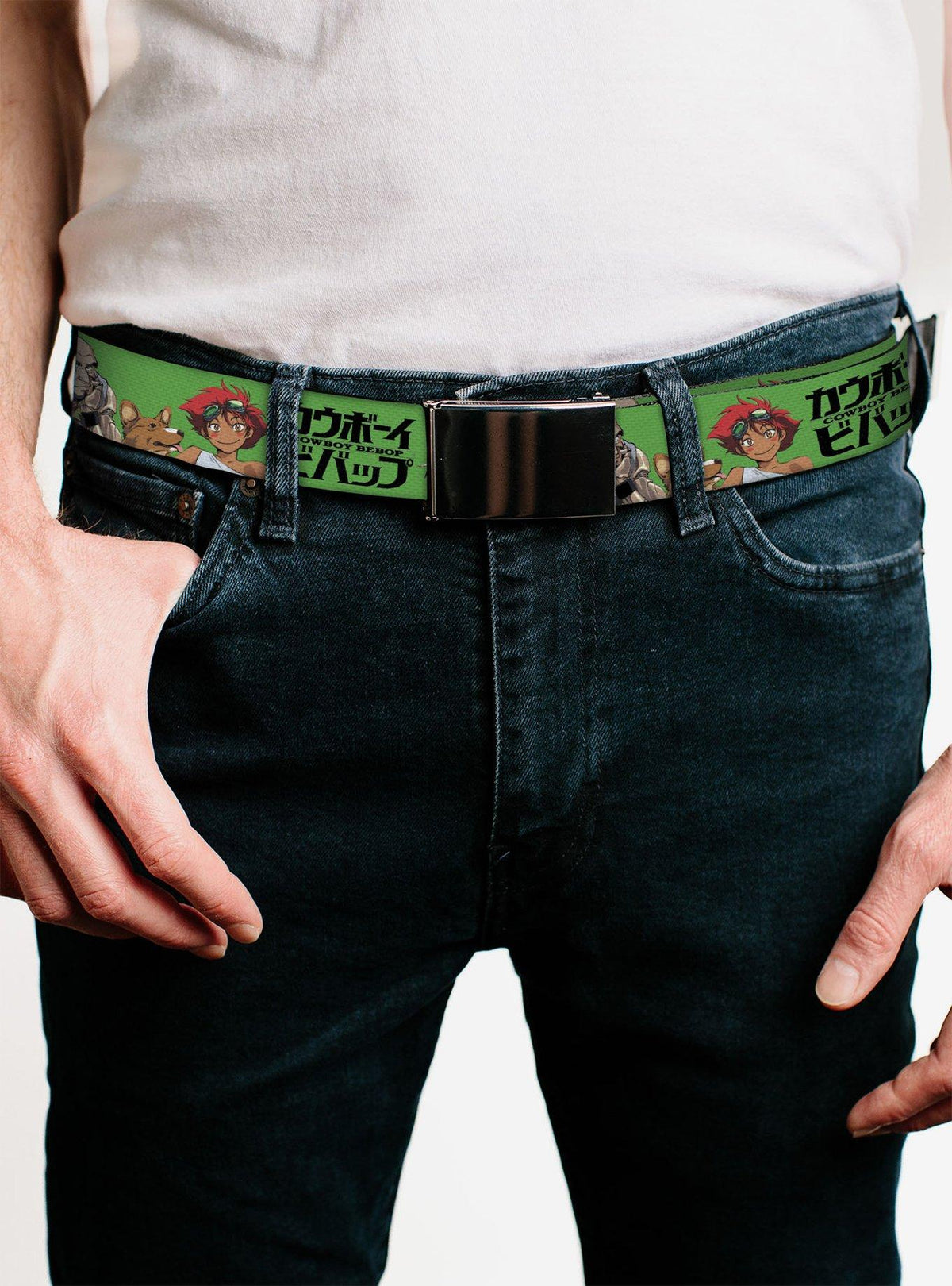 Cinturón reversible Cowboy Bebop verde y negro
