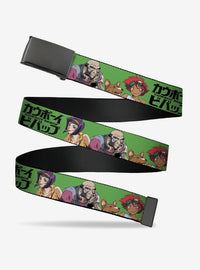 Cinturón reversible Cowboy Bebop verde y negro