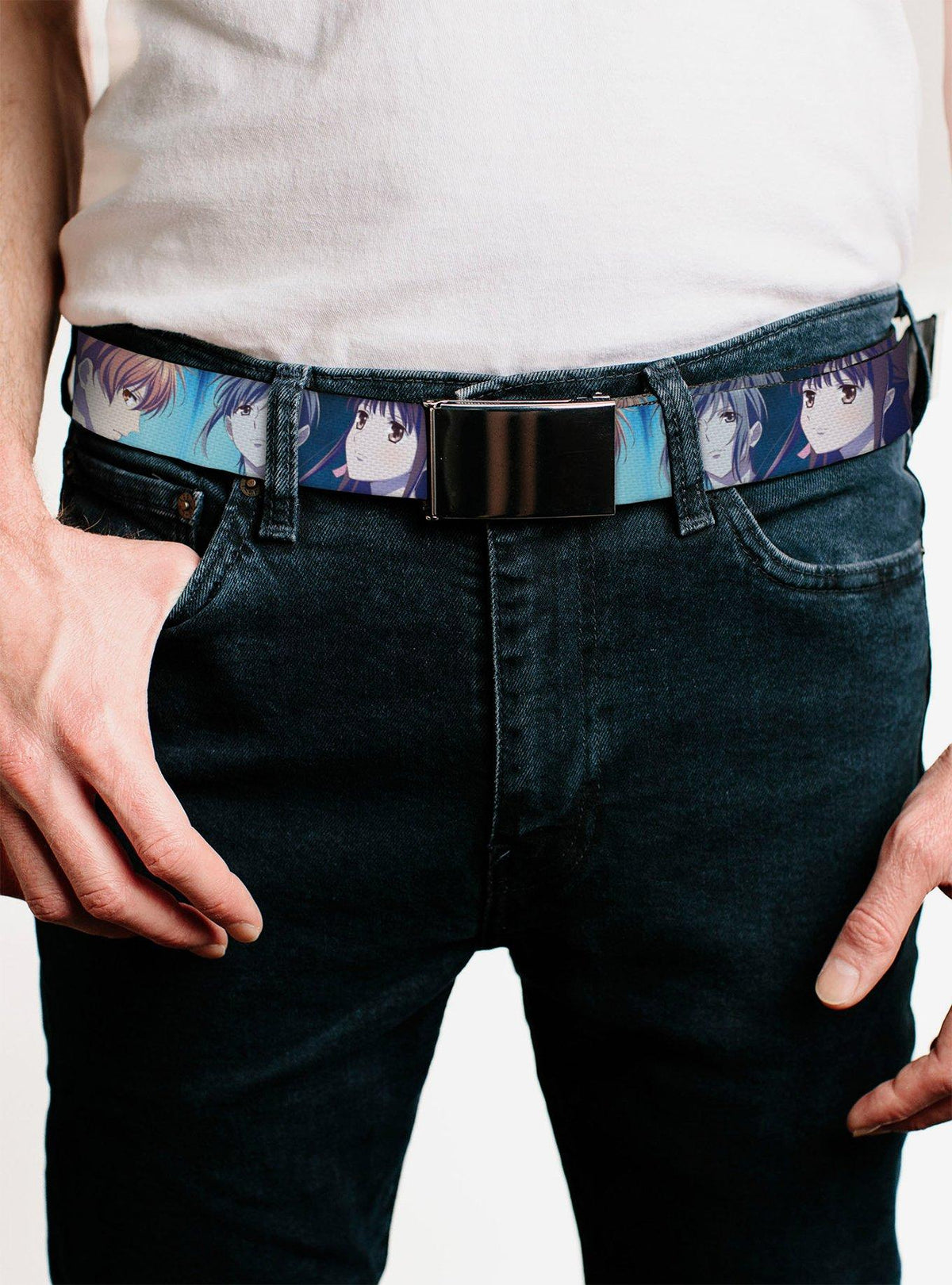 Cinturón azul Fruits Basket con Yuki, Tohru y Kyo