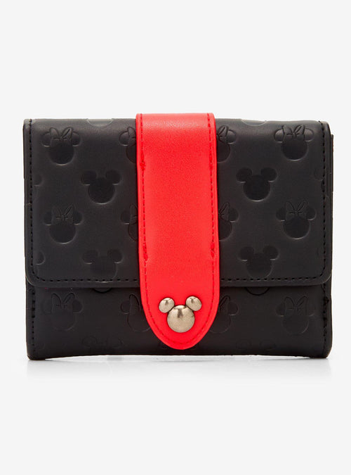 Billetera Disney Mickey y Minnie con siluetas en relieve