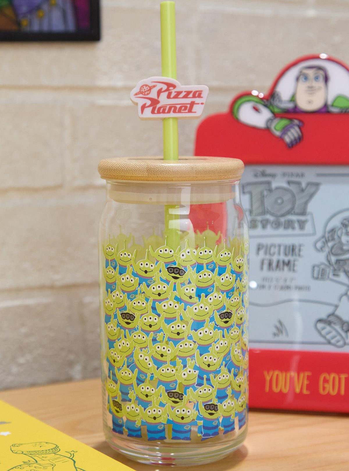 Vaso de vidrio Toy Story Aliens Pizza Planet