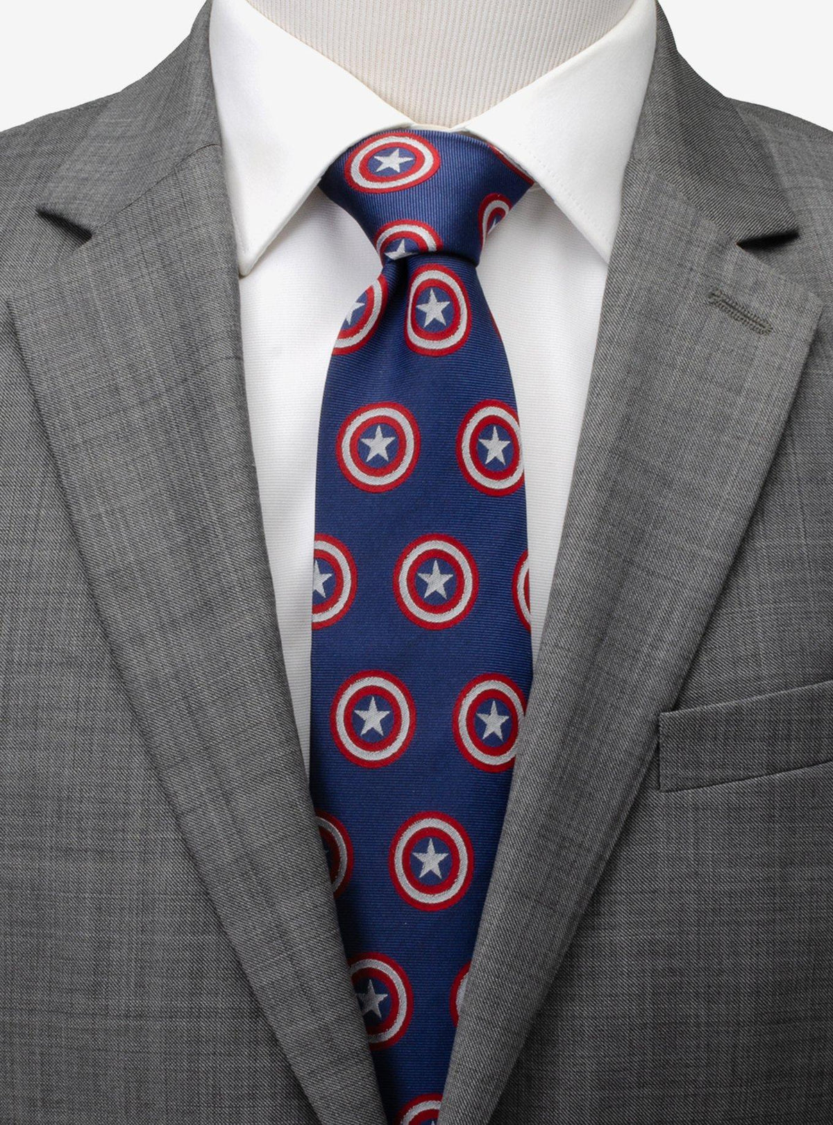 Corbata azul de Captain America con mensaje oculto