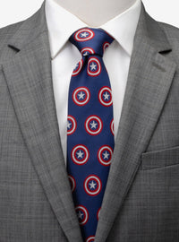 Corbata azul de Captain America con mensaje oculto