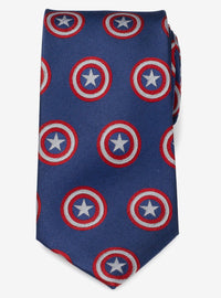 Corbata azul de Captain America con mensaje oculto