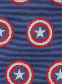 Corbata azul de Captain America con mensaje oculto