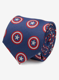 Corbata azul de Captain America con mensaje oculto