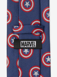Corbata azul de Captain America con mensaje oculto