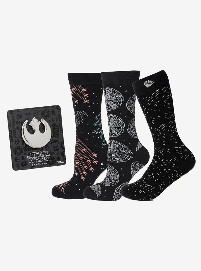 Set de 3 pares de calcetines y pin de Star Wars