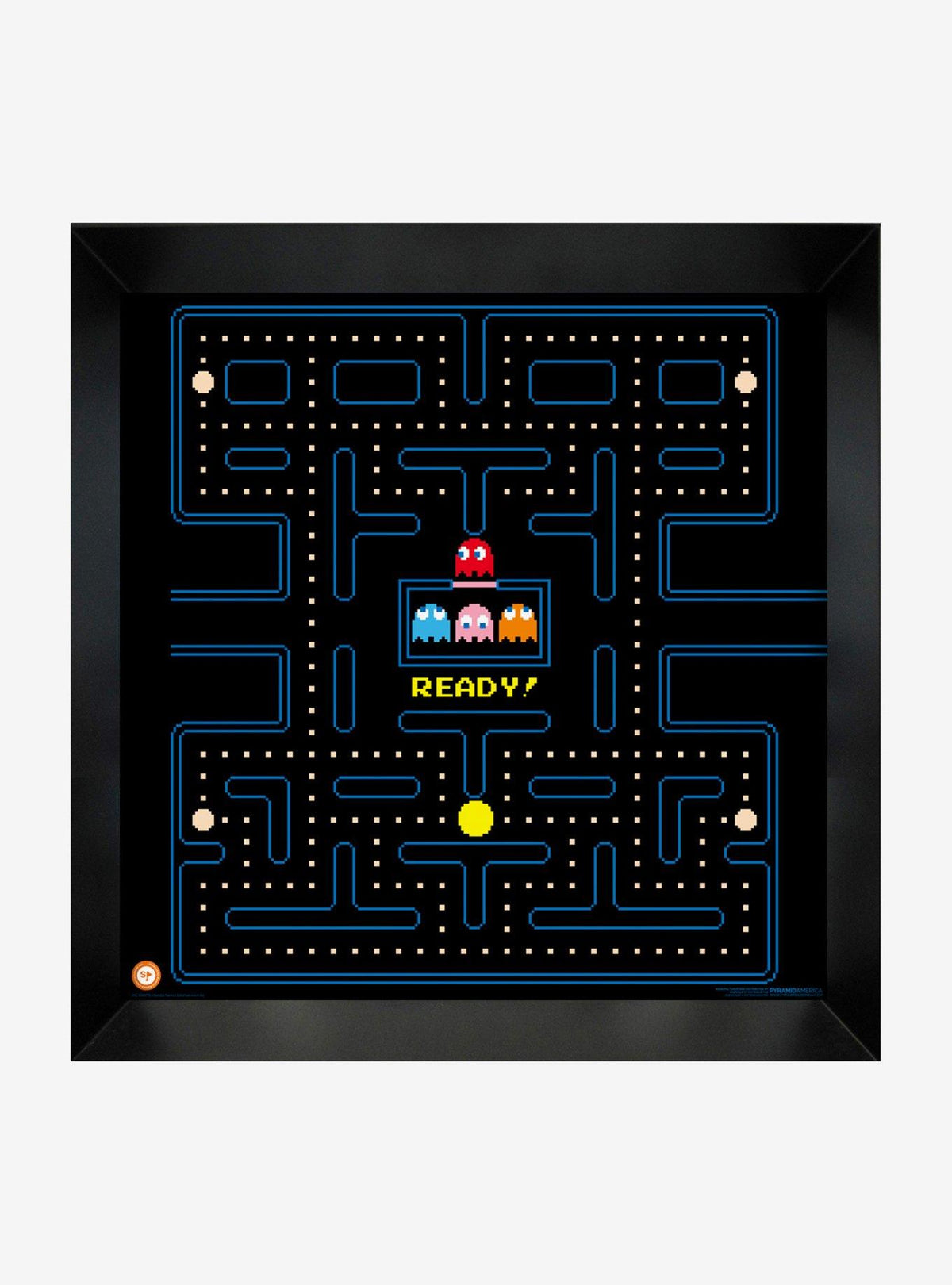 Cuadro enmarcado Pac-Man con diseño de cuadrícula