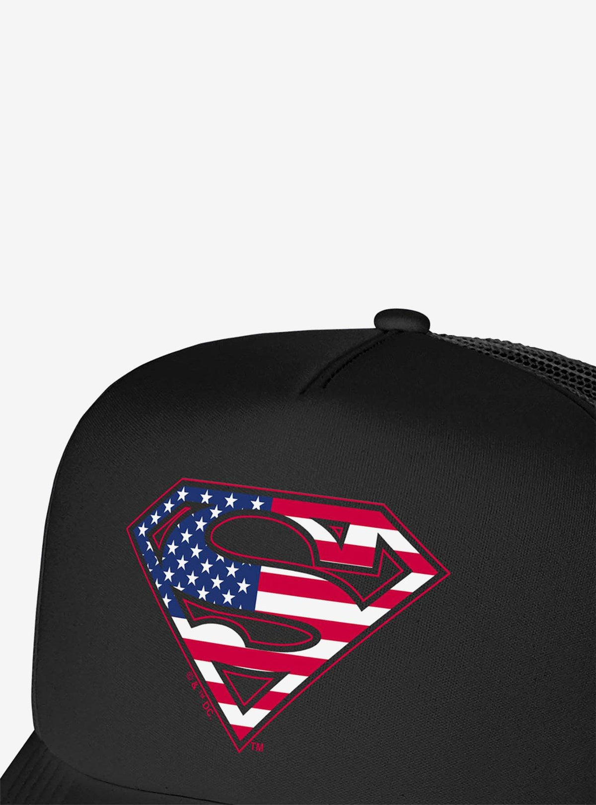 Jockey trucker de espuma Superman con escudo y bandera de EE. UU.