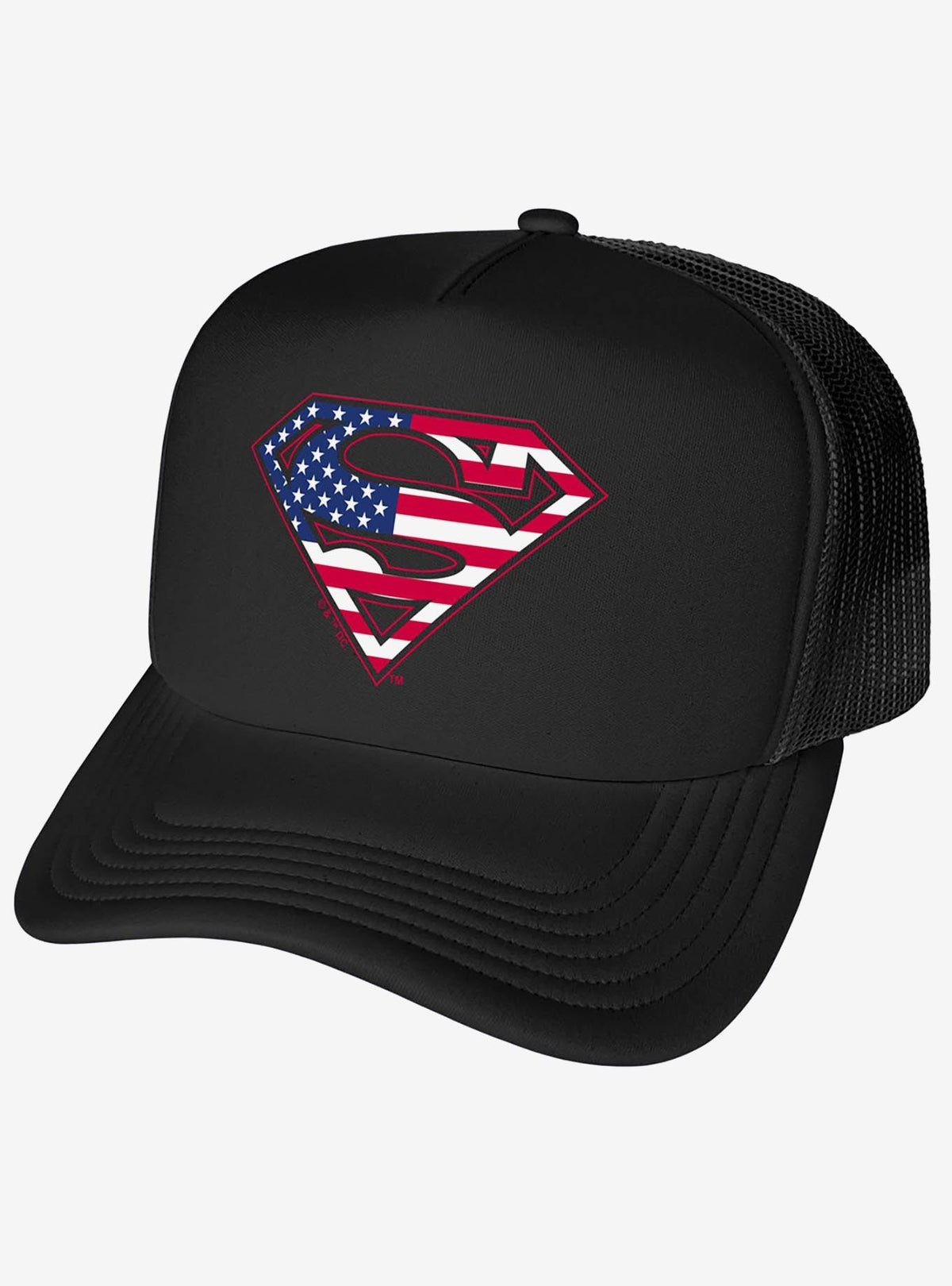Jockey trucker de espuma Superman con escudo y bandera de EE. UU.