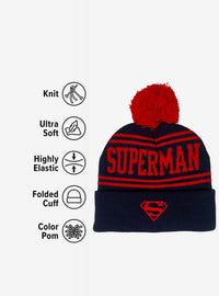Gorro tejido de Superman con pompón