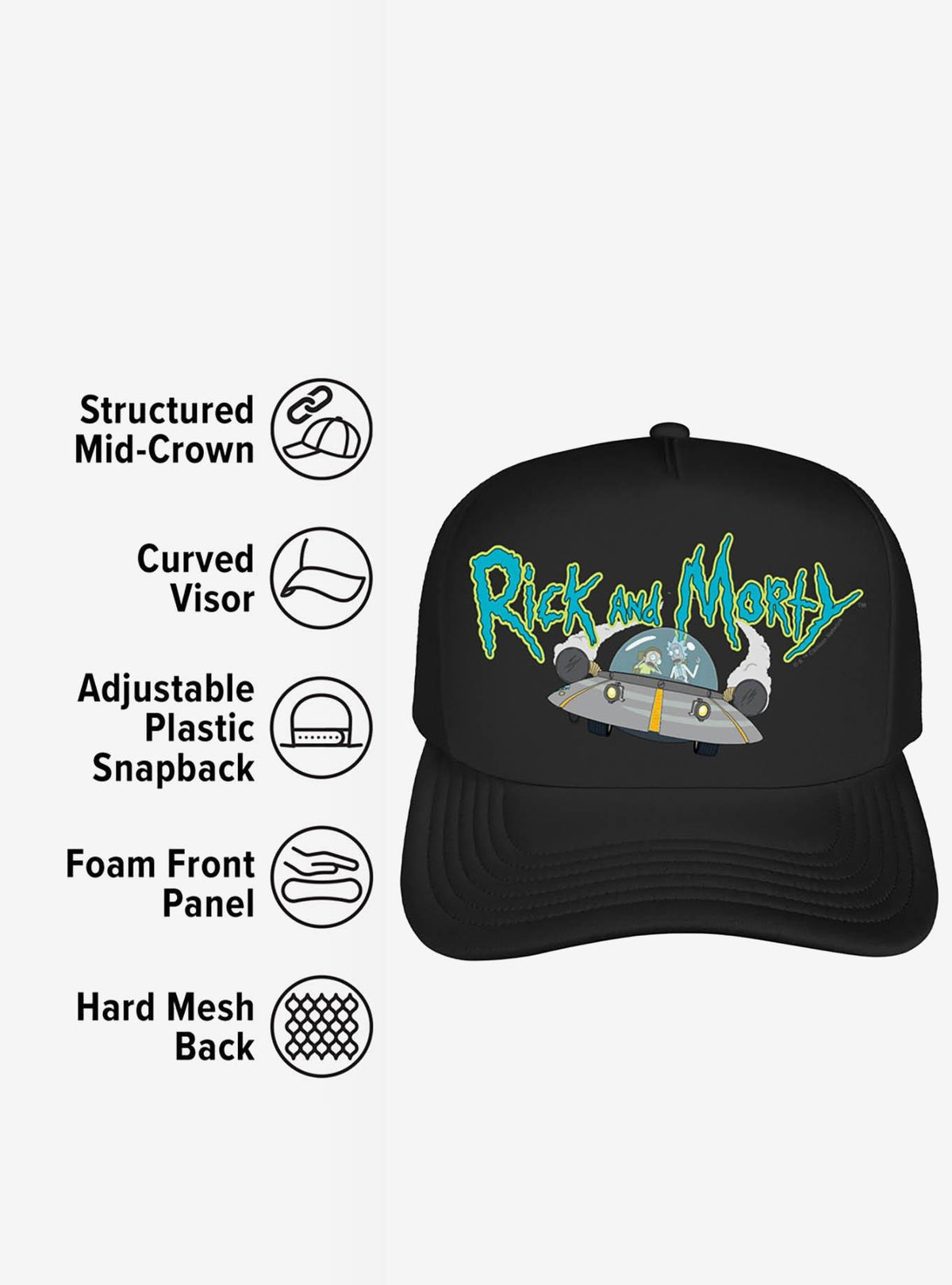 Jockey trucker de espuma Rick and Morty en el espacio