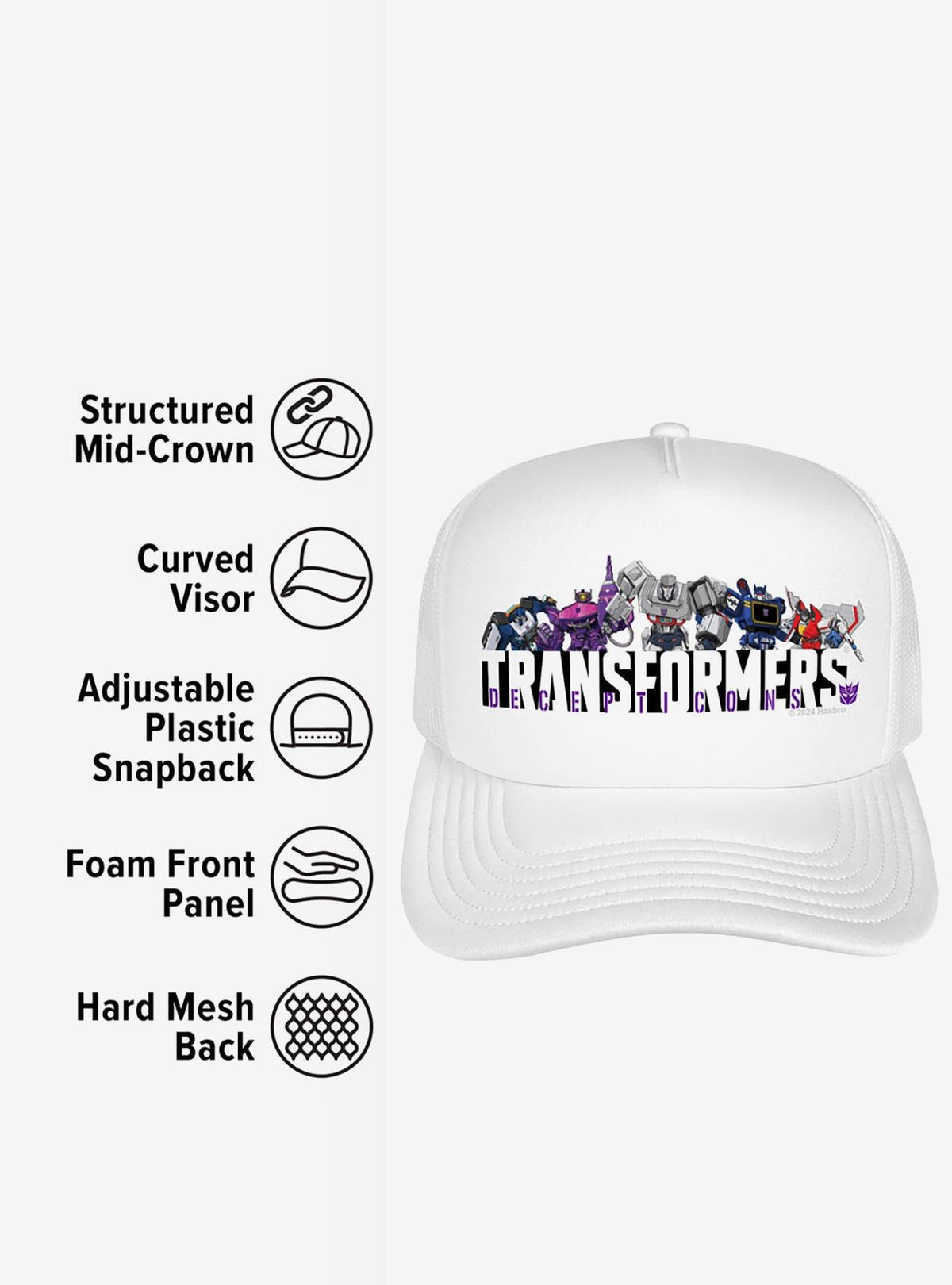 Jockey de espuma Transformers Decepticons en fila