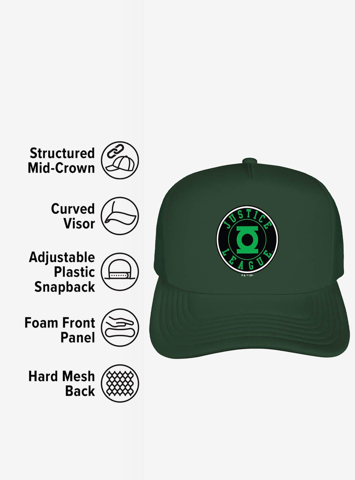 Jockey trucker de Green Lantern con logo deportivo