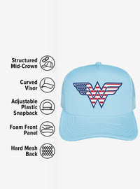 Jockey trucker de Wonder Woman con bandera de EE. UU.