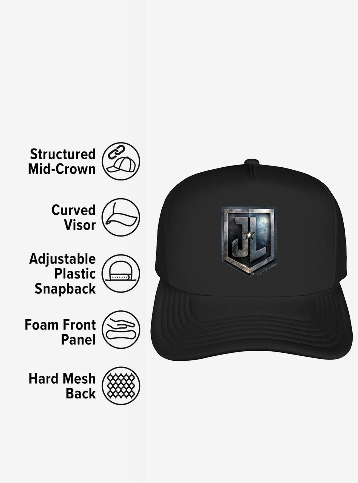 Jockey trucker de espuma con logo de Justice League
