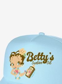 Jockey trucker Betty Boop con diseño de aceite bronceador