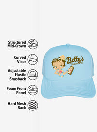 Jockey trucker Betty Boop con diseño de aceite bronceador