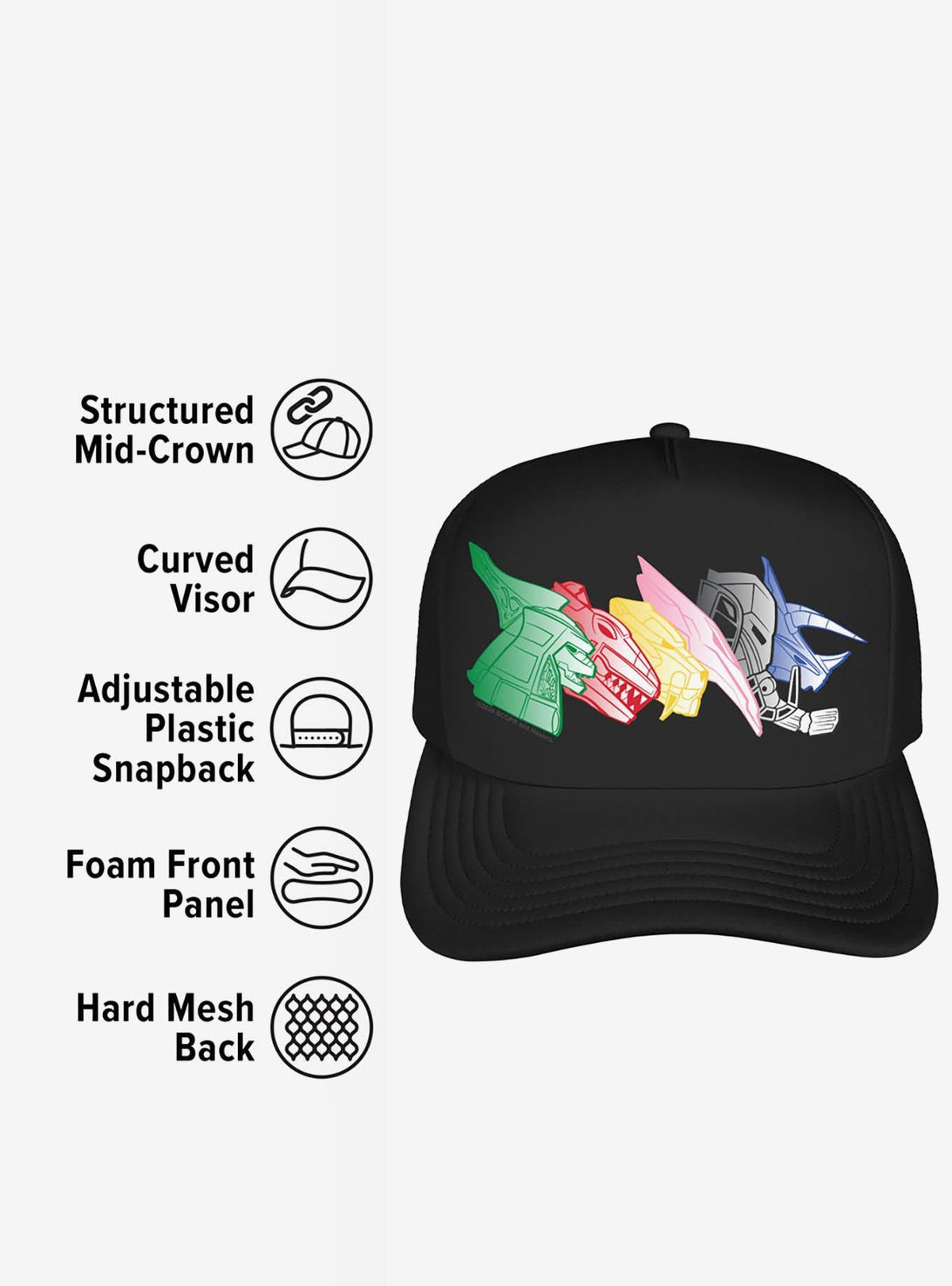 Jockey trucker de espuma Power Rangers Zord Heads