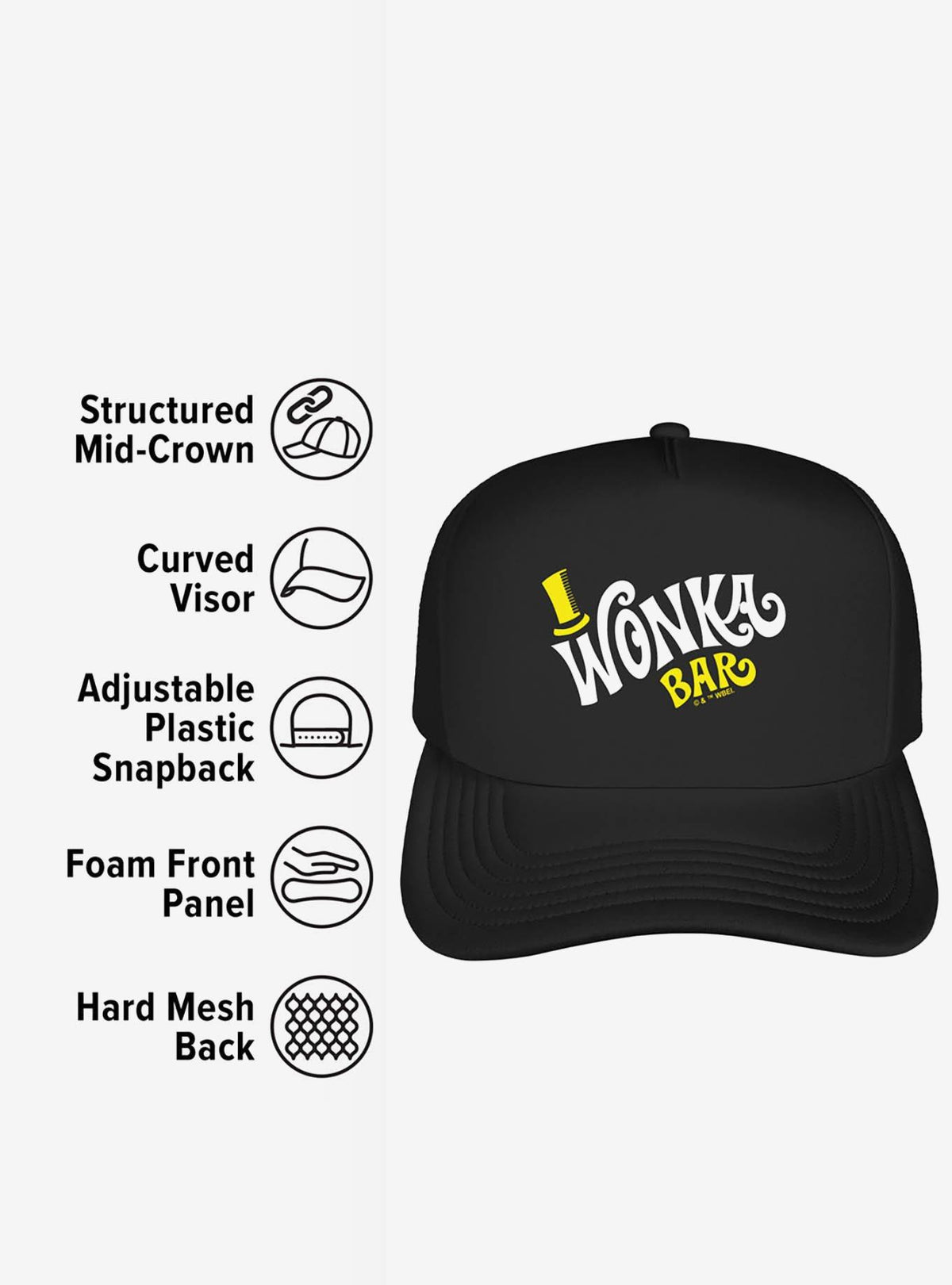 Gorro trucker de espuma Willy Wonka y la fábrica de chocolate