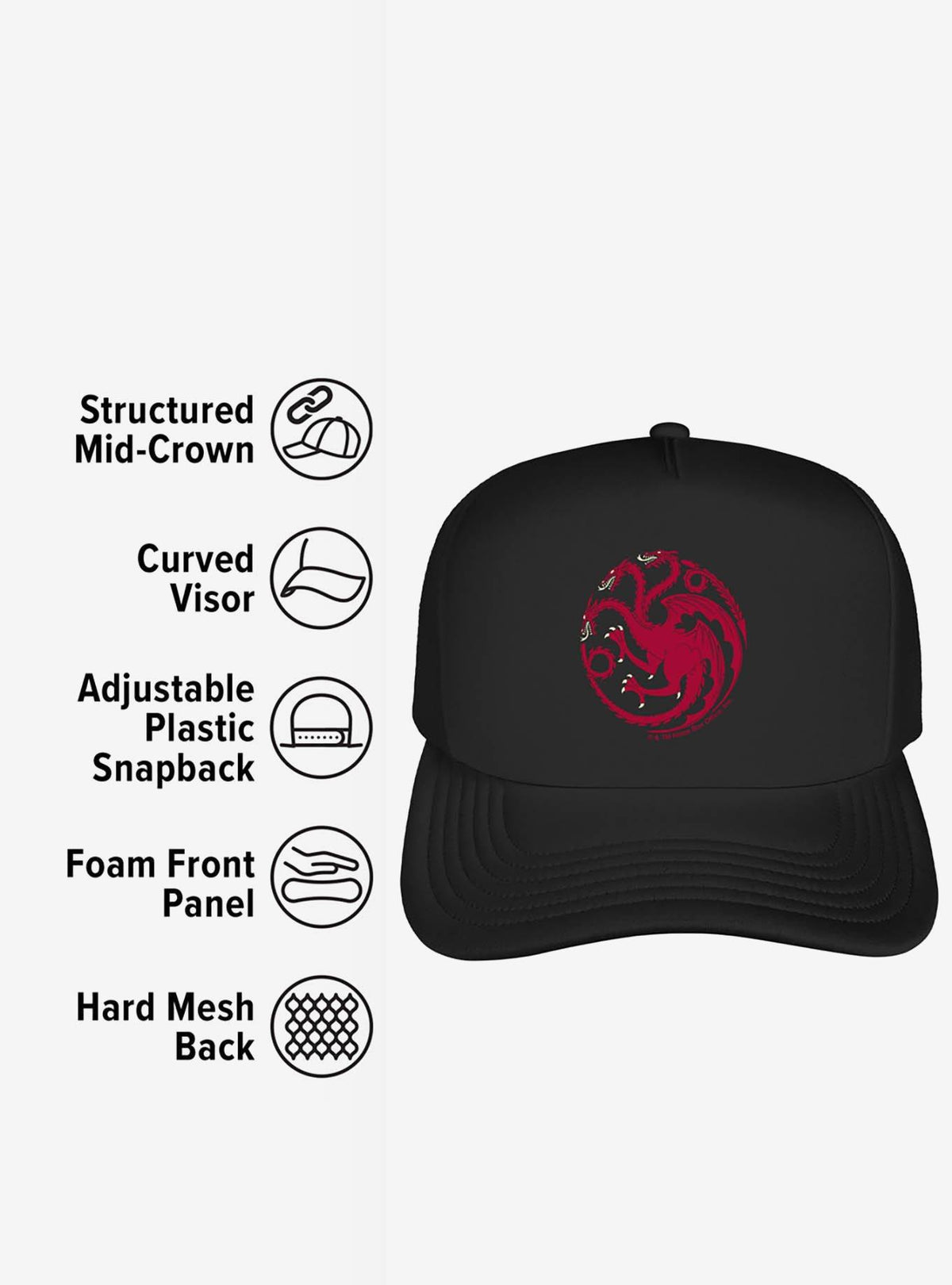Jockey Trucker de Game of Thrones con sigilo Targaryen