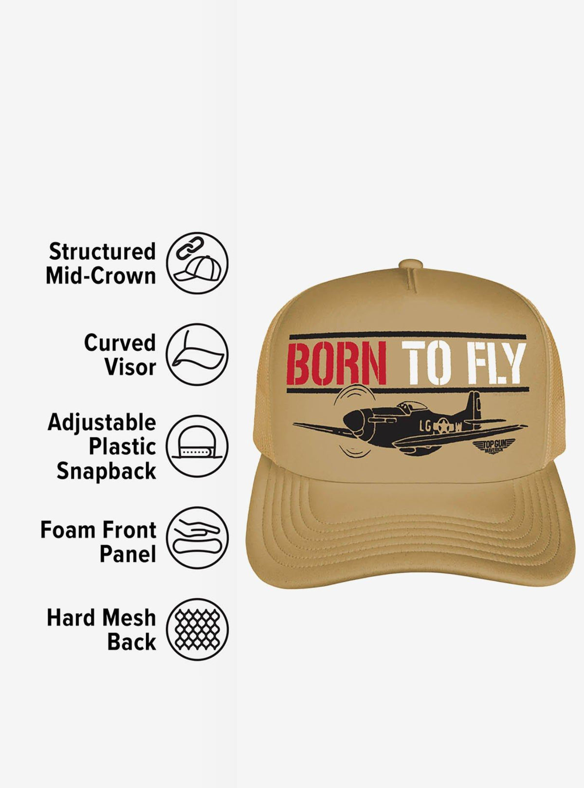 Jockey trucker de espuma Top Gun: Maverick Born To Fly