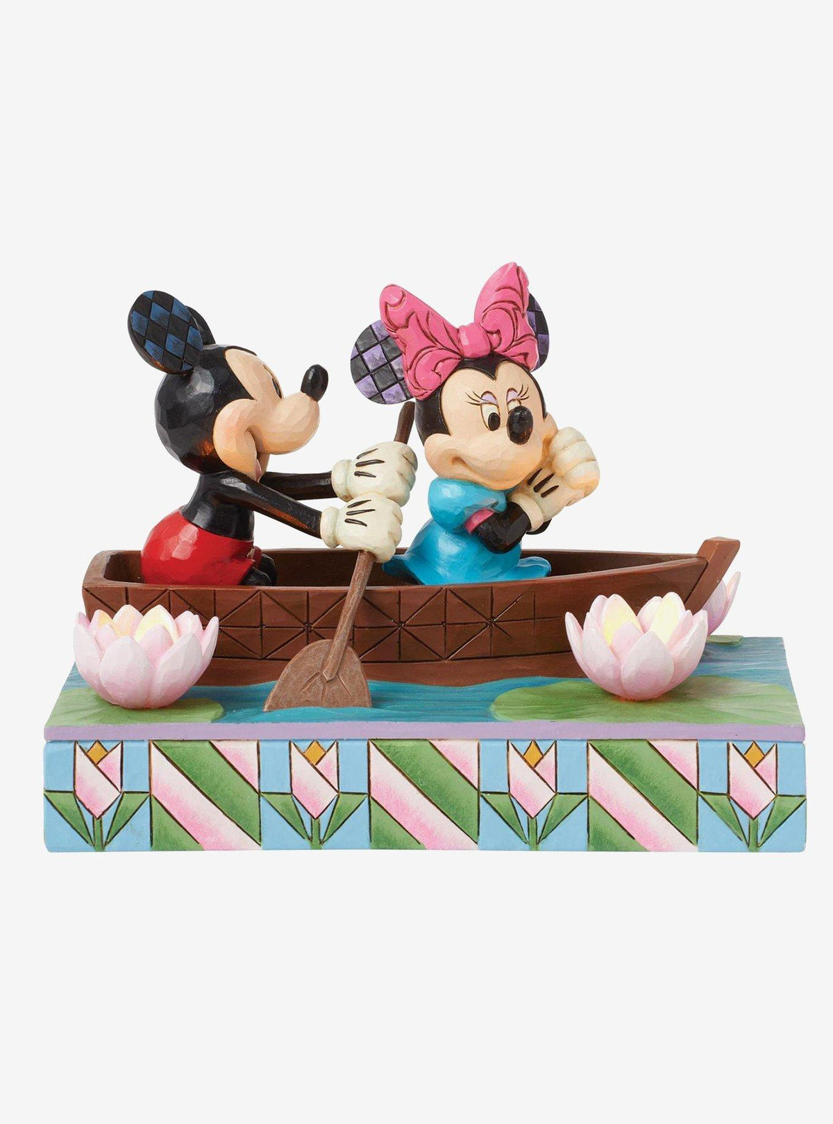 Figura LED Disney Mickey y Minnie en bote - Jim Shore