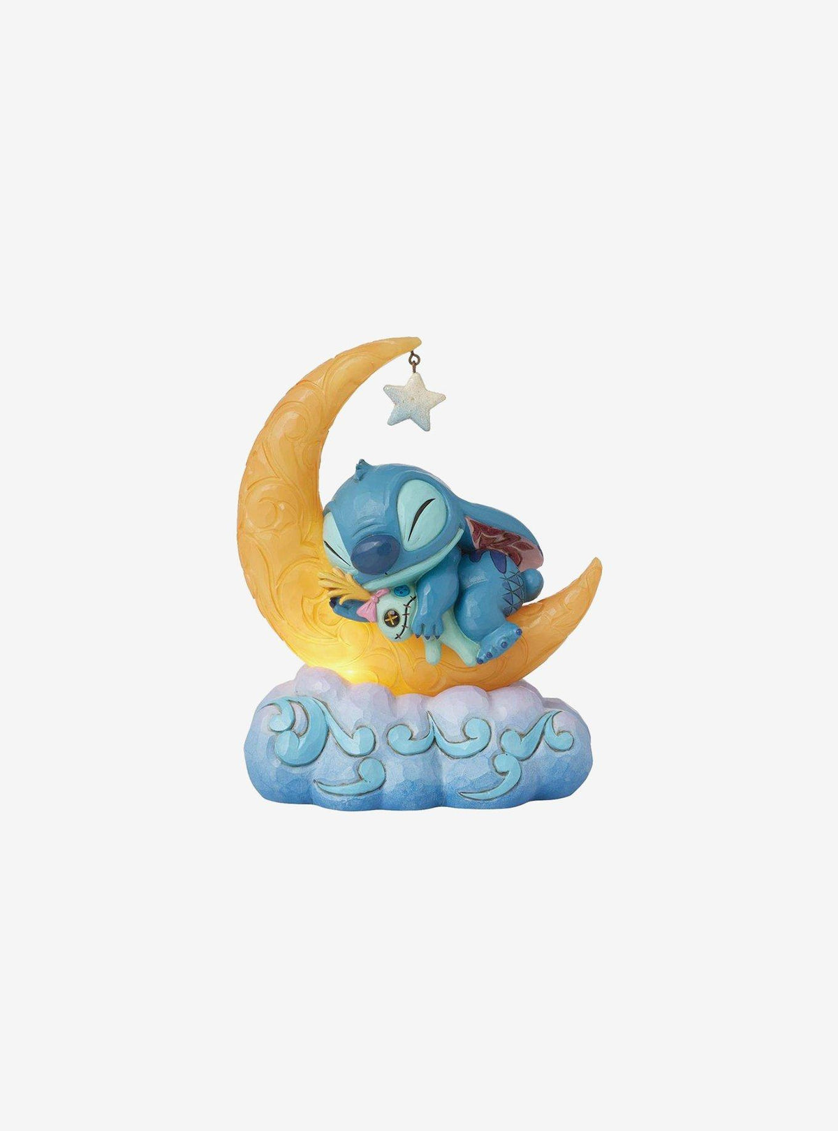 Figura LED de Stitch con Scrump en la luna - Jim Shore