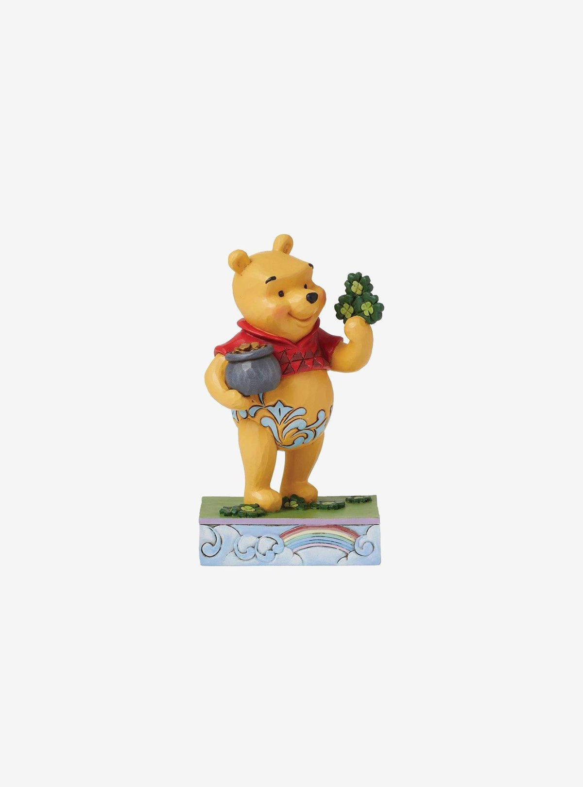 Figura de Winnie the Pooh con tréboles y caldero
