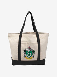 Bolso tote de lona con escudo de Slytherin