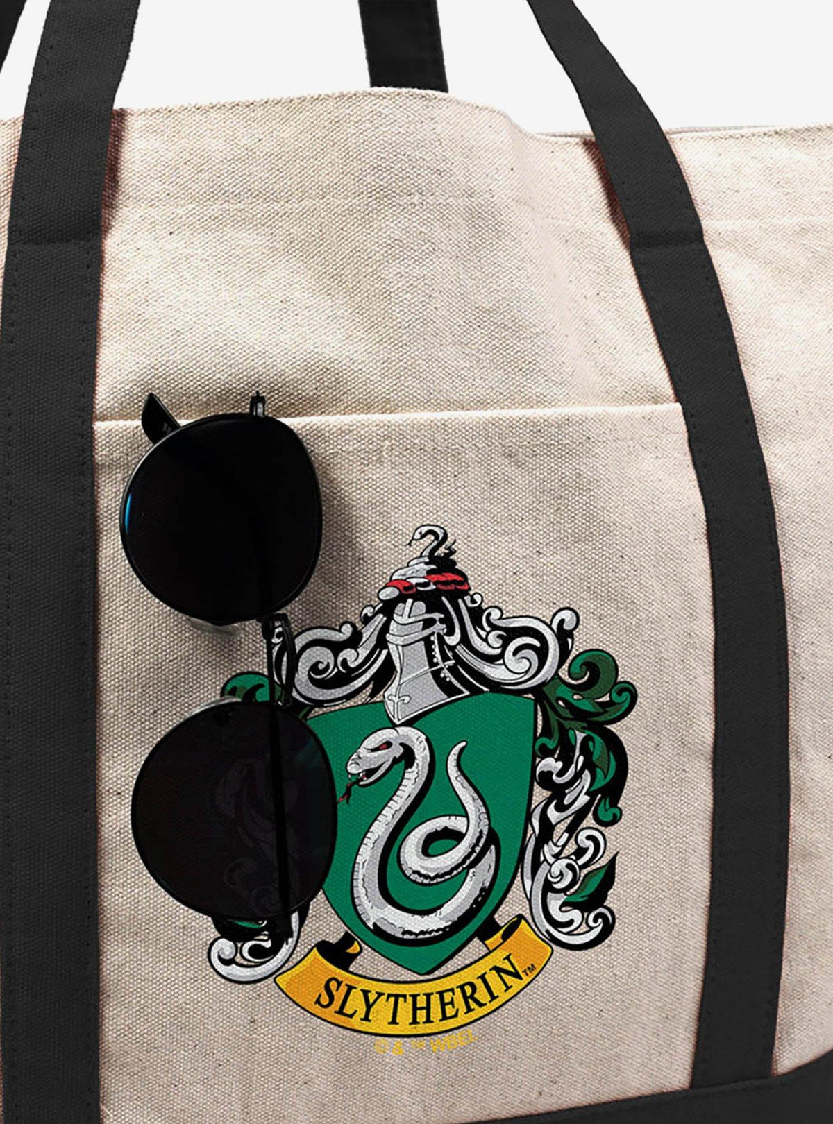 Bolso tote de lona con escudo de Slytherin