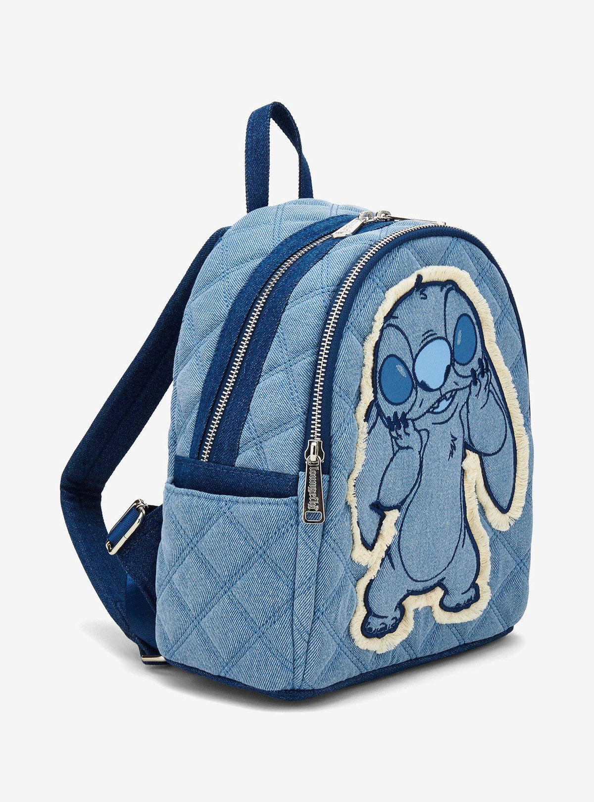 Mini mochila patchwork estilo denim de Stitch