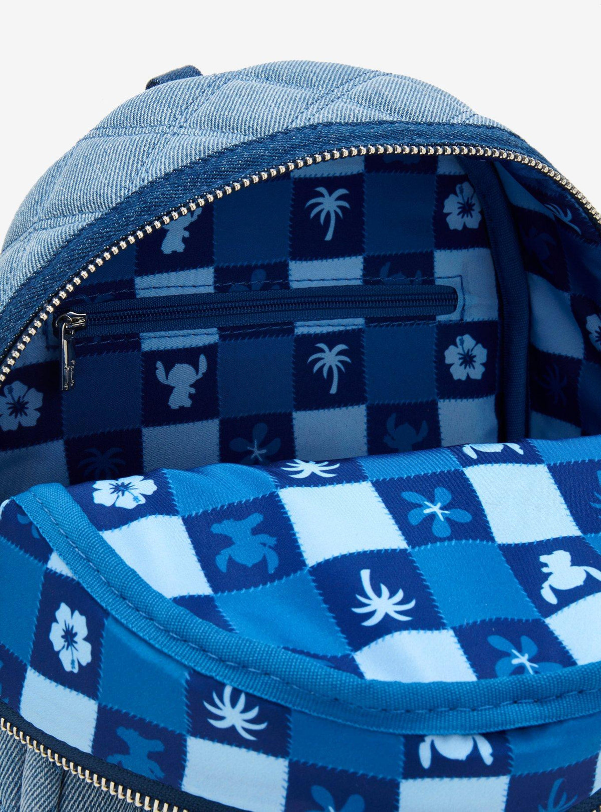 Mini mochila patchwork estilo denim de Stitch