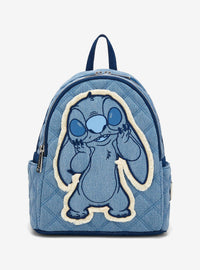 Mini mochila patchwork estilo denim de Stitch